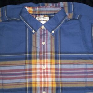Goodthreads Blue and Yellow Casual Button Down Shirt